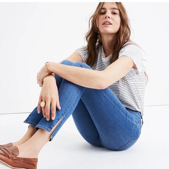 Madewell 9" High-Rise Skinny Jeans in Bonita Wash Side-Slit Edition Size 25 - Picture 2 of 16